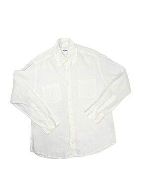 Flores Button Front Shirt in White